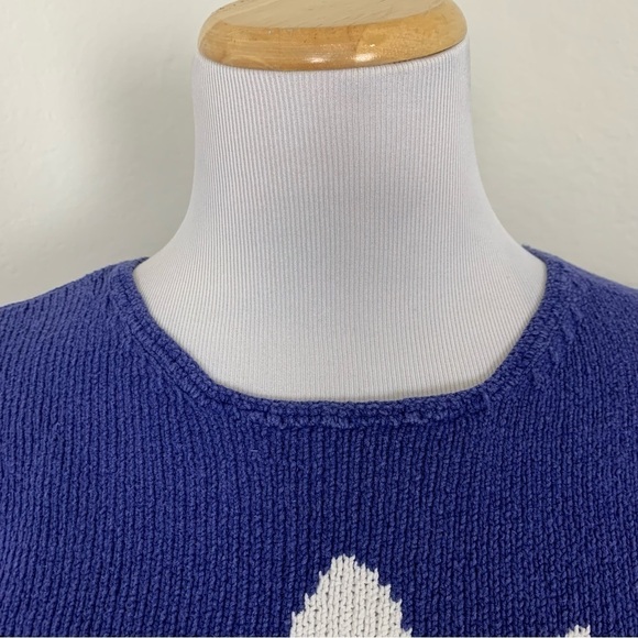 Vintage Jones New York Sport Knit Sweater Top Floral Short Sleeve Flower - Picture 12 of 16